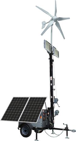 Optional Hybrid Solar/Wind Lighting Trailer System